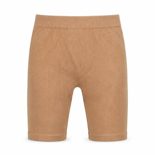ZARA Womens Beige Ribbed Biker Style Activewear Shorts Size L Polyamide Blend