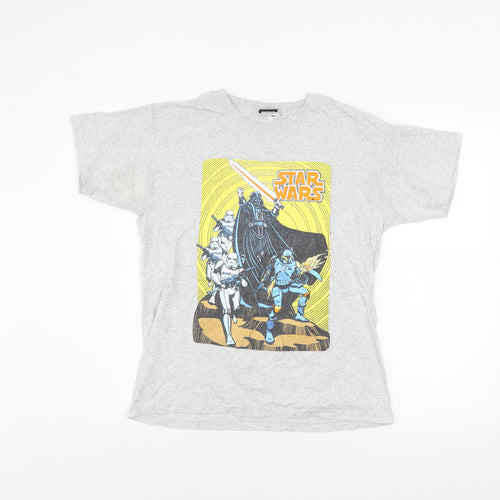 Star Wars Men's Grey Graphic T-Shirt Medium Cotton Blend