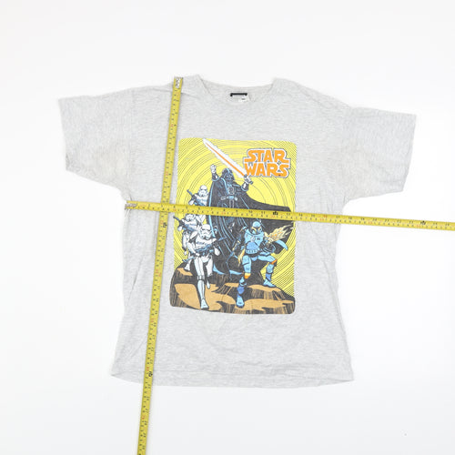 Star Wars Men's Grey Graphic T-Shirt Medium Cotton Blend