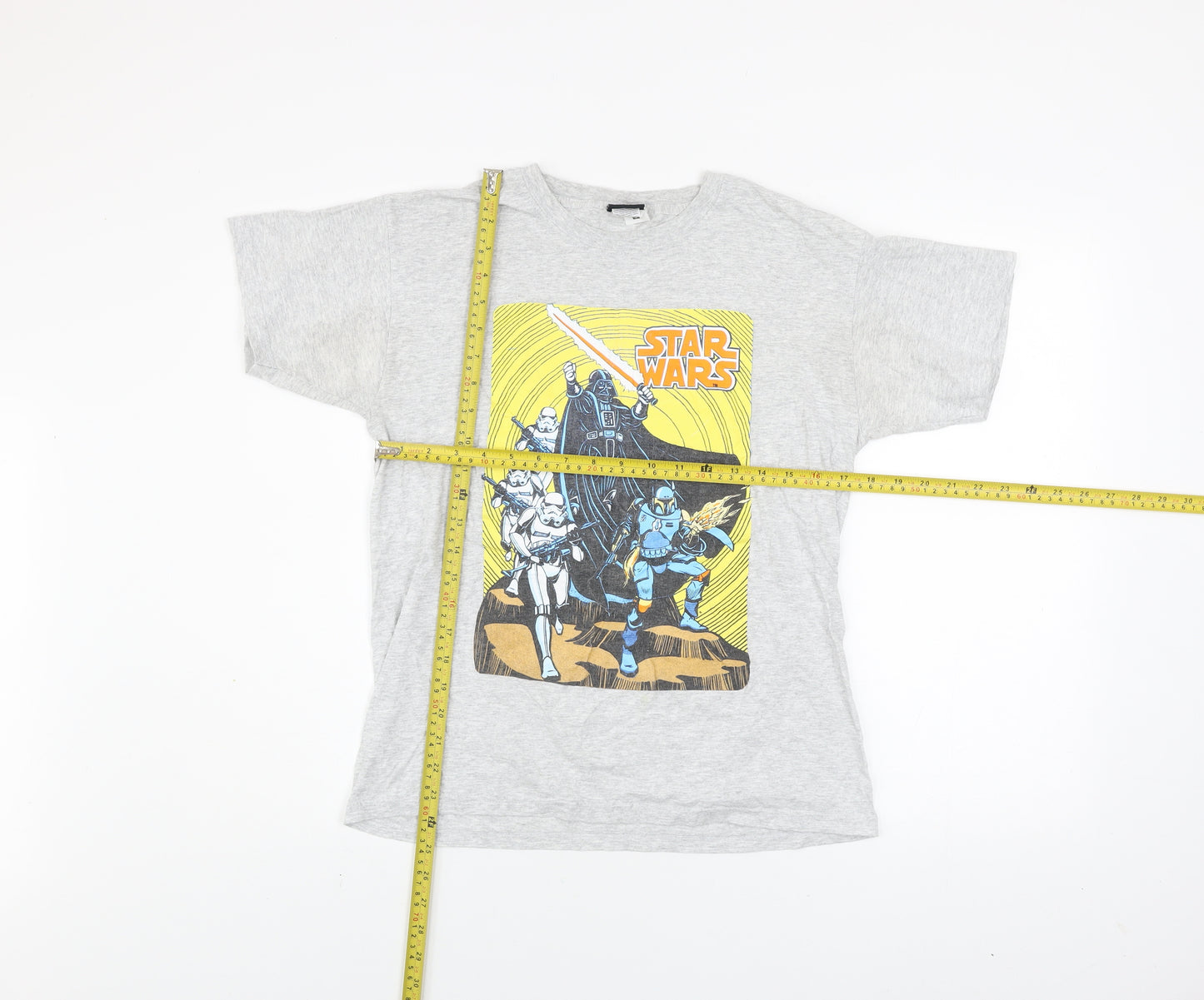 Star Wars Men's Grey Graphic T-Shirt Medium Cotton Blend