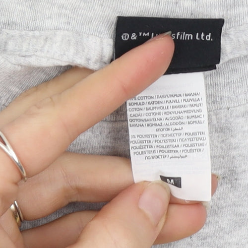 Star Wars Men's Grey Graphic T-Shirt Medium Cotton Blend