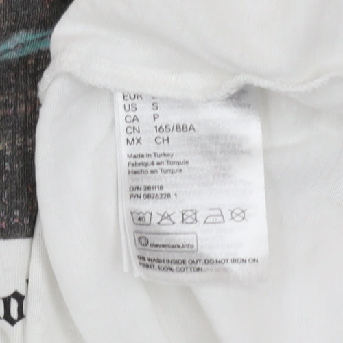 H&M Women’s White Selena Gomez Graphic T-Shirt Size S Crew Neck