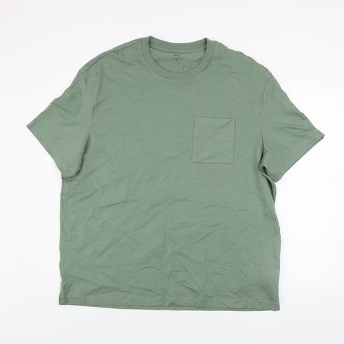 Marks and Spencer Men's Green Relaxed Fit Cotton Crew Neck XL T-Shirt