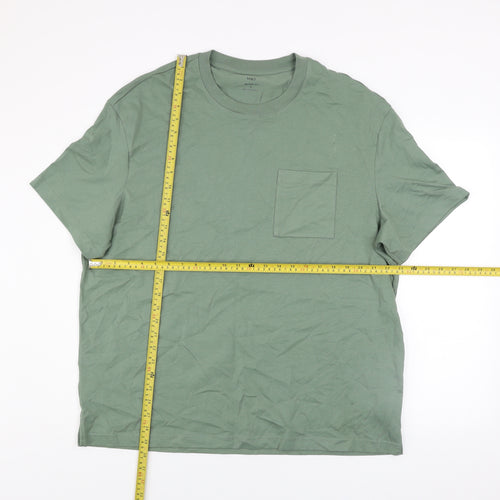 Marks and Spencer Men's Green Relaxed Fit Cotton Crew Neck XL T-Shirt