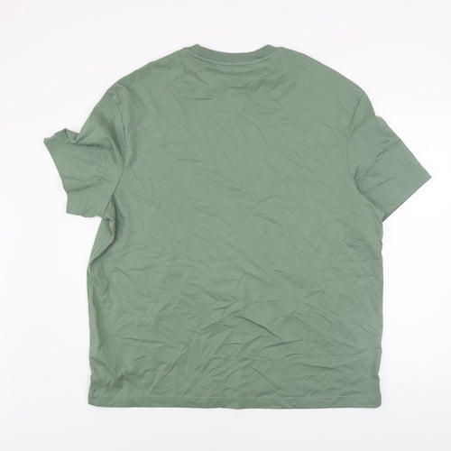 Marks and Spencer Men's Green Relaxed Fit Cotton Crew Neck XL T-Shirt