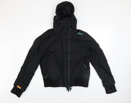 Superdry Men Black L Hooded Windbreaker Jacket Outdoor Style