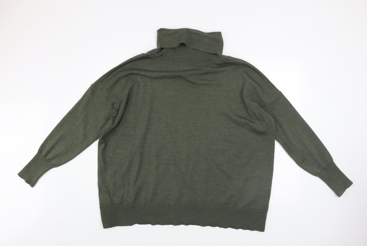 Celtic & Co. Men's Green Merino Wool Roll Neck Jumper Size M