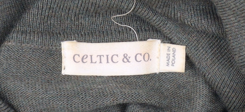 Celtic & Co. Men's Green Merino Wool Roll Neck Jumper Size M