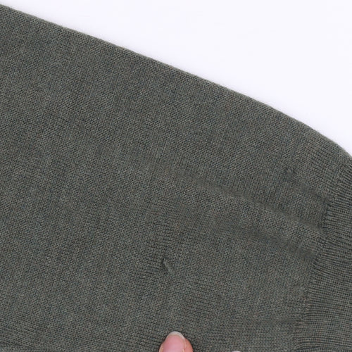 Celtic & Co. Men's Green Merino Wool Roll Neck Jumper Size M