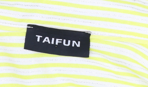 Taifun Women's Yellow Striped Button-Up Long Sleeve Blouse Size 12