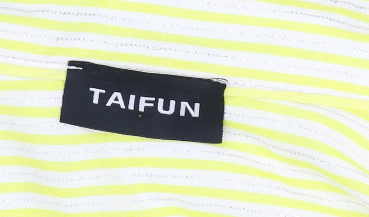 Taifun Women's Yellow Striped Button-Up Long Sleeve Blouse Size 12