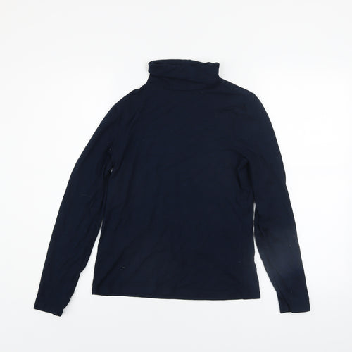 Laura Ashley Women’s Blue Roll Neck Long Sleeve Jersey Top UK 8