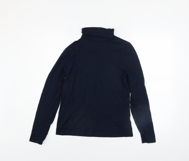 Laura Ashley Women’s Blue Roll Neck Long Sleeve Jersey Top UK 8