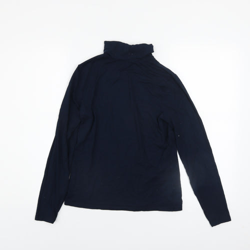 Laura Ashley Women’s Blue Roll Neck Long Sleeve Jersey Top UK 8