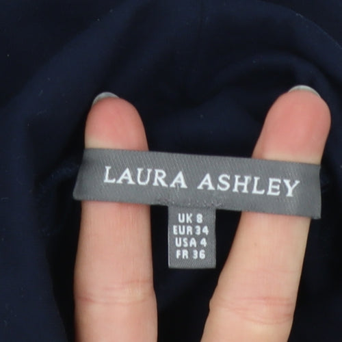 Laura Ashley Women’s Blue Roll Neck Long Sleeve Jersey Top UK 8