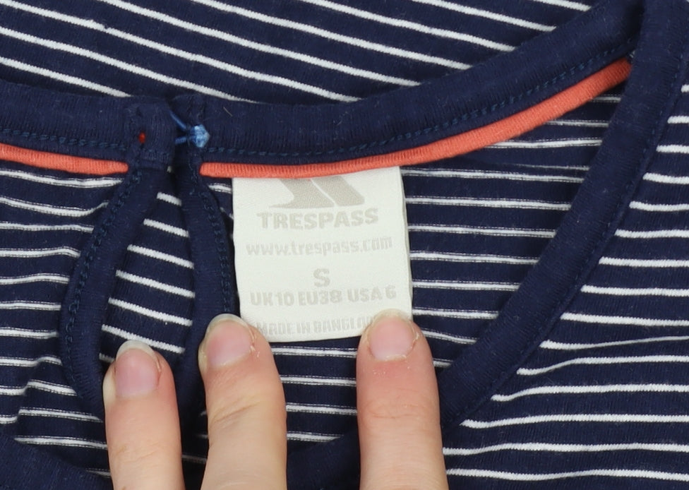 Trespass Women’s Blue Striped Size 10 T-Shirt Dress Lightweight