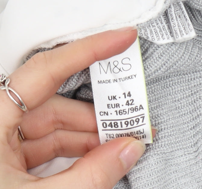 Marks and Spencer Women’s Grey Knit Open Cardigan UK 14