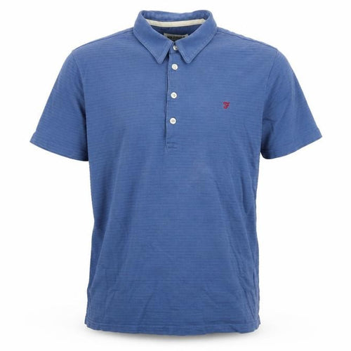 Farah Men's Blue Cotton Short Sleeve Polo Shirt Size S