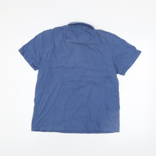 Farah Men's Blue Cotton Short Sleeve Polo Shirt Size S