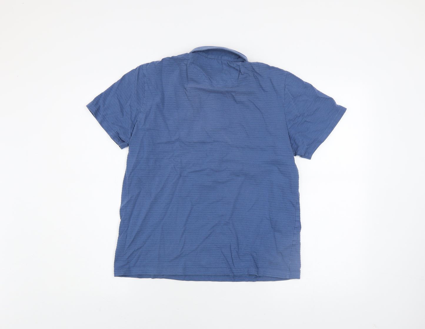 Farah Men's Blue Cotton Short Sleeve Polo Shirt Size S