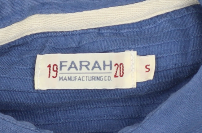 Farah Men's Blue Cotton Short Sleeve Polo Shirt Size S