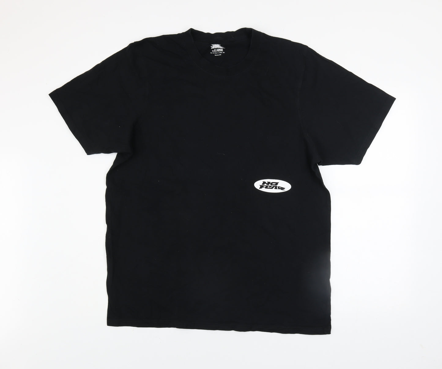 No Fear Men's Black XL Graphic Print Crew Neck Cotton T-Shirt