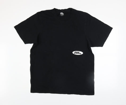 No Fear Men's Black XL Graphic Print Crew Neck Cotton T-Shirt