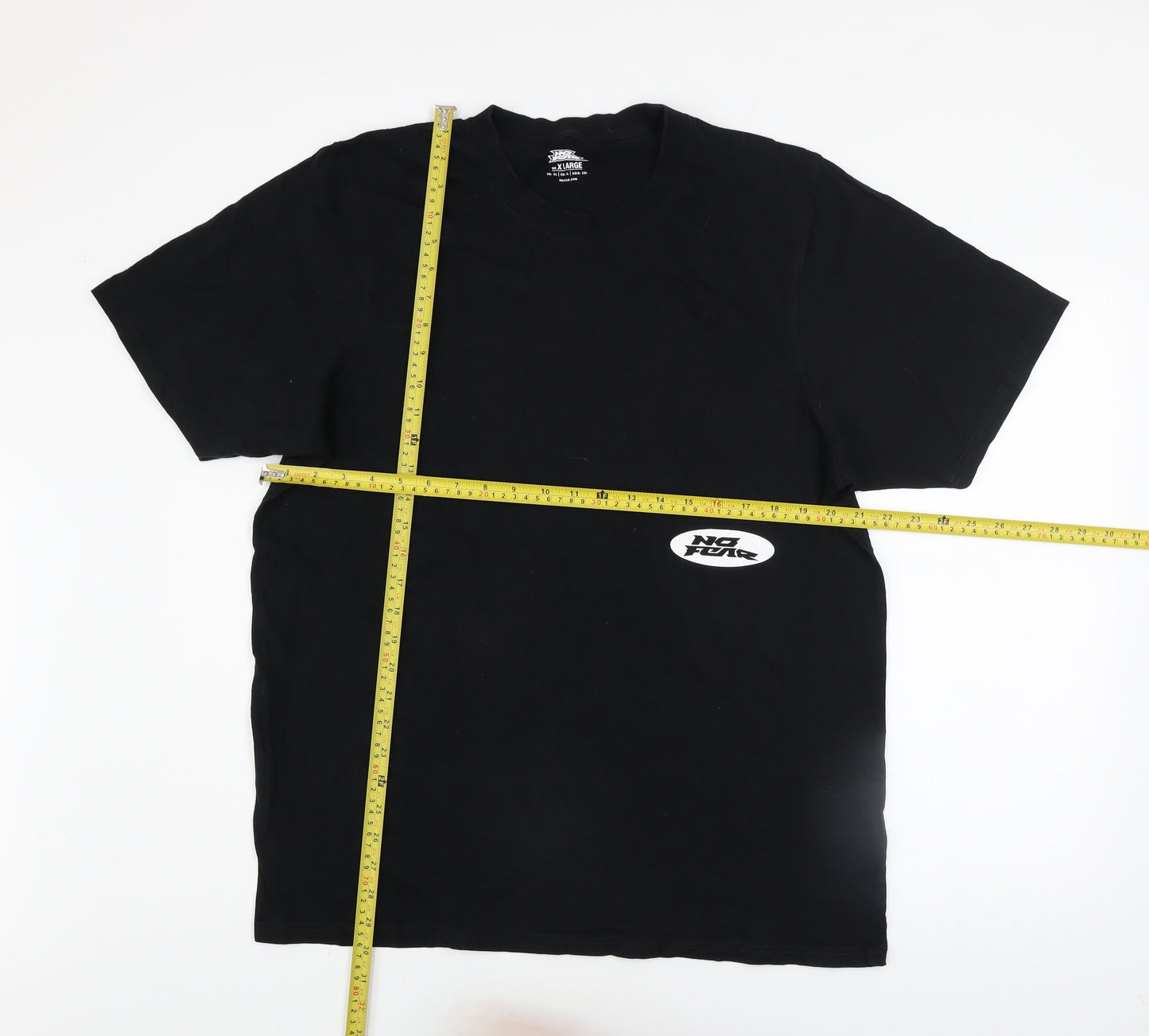 No Fear Men's Black XL Graphic Print Crew Neck Cotton T-Shirt