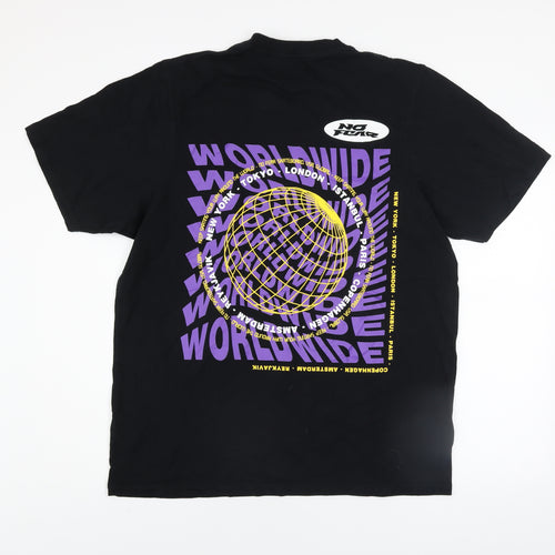 No Fear Men's Black XL Graphic Print Crew Neck Cotton T-Shirt