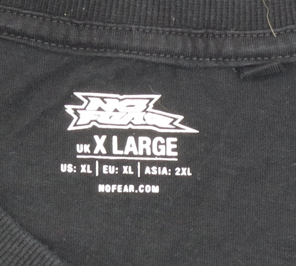 No Fear Men's Black XL Graphic Print Crew Neck Cotton T-Shirt