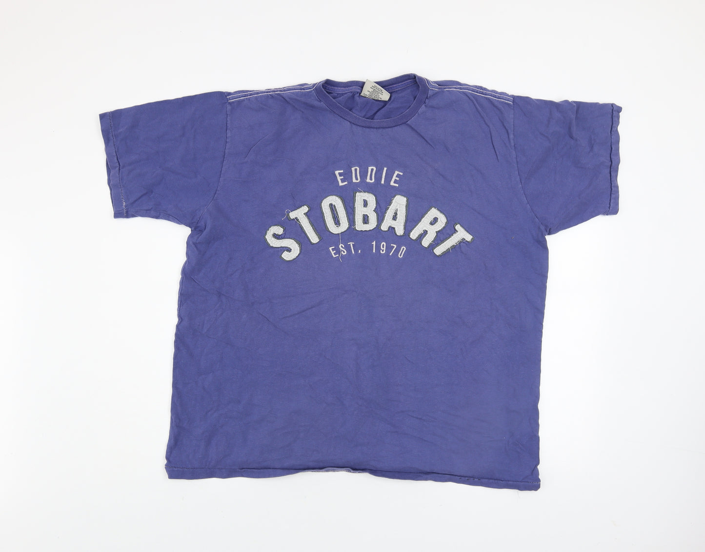 Eddie Stobart Men's Purple Cotton Graphic T-Shirt XL Short Sleeve