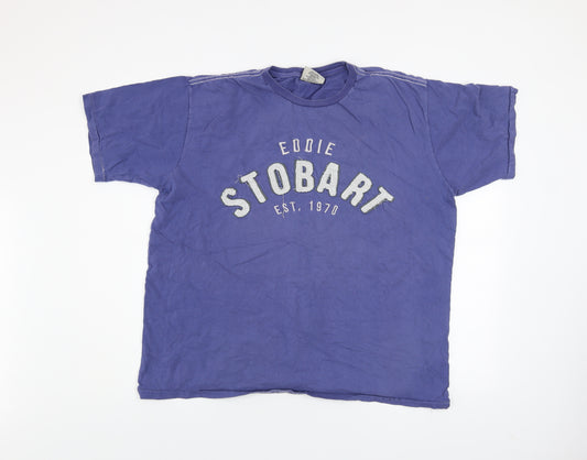 Eddie Stobart Men's Purple Cotton Graphic T-Shirt XL Short Sleeve