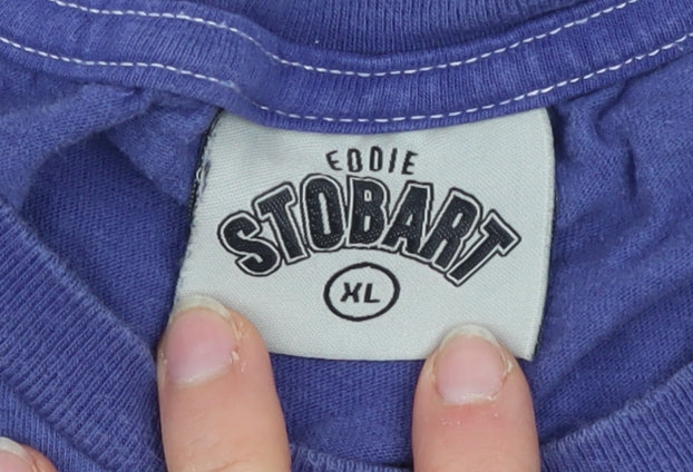 Eddie Stobart Men's Purple Cotton Graphic T-Shirt XL Short Sleeve