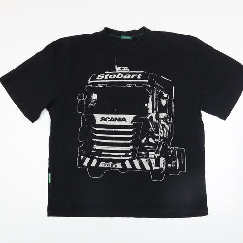 Eddie Stobart Men's Black Graphic Truck Print XL T-Shirt