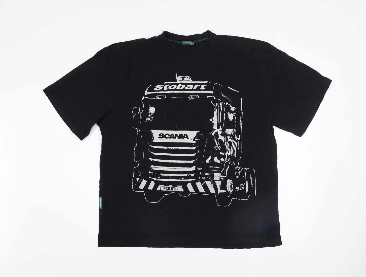 Eddie Stobart Men's Black Graphic Truck Print XL T-Shirt