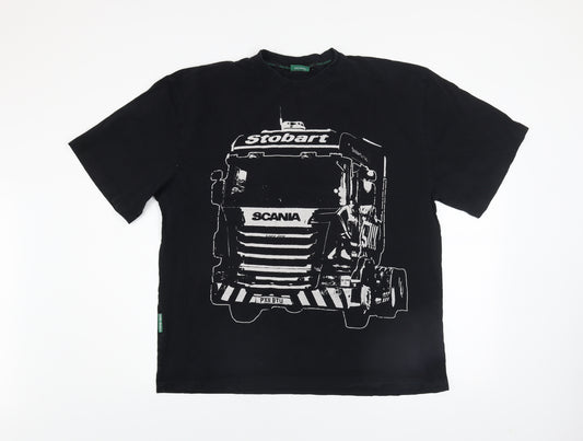 Eddie Stobart Men's Black Graphic Truck Print XL T-Shirt