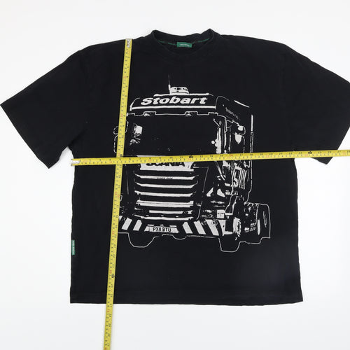 Eddie Stobart Men's Black Graphic Truck Print XL T-Shirt