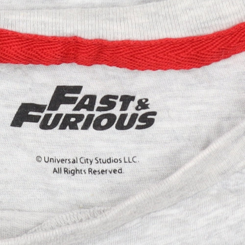 George Men’s Grey Fast & Furious Car Graphic Print T-Shirt XL Crew Neck