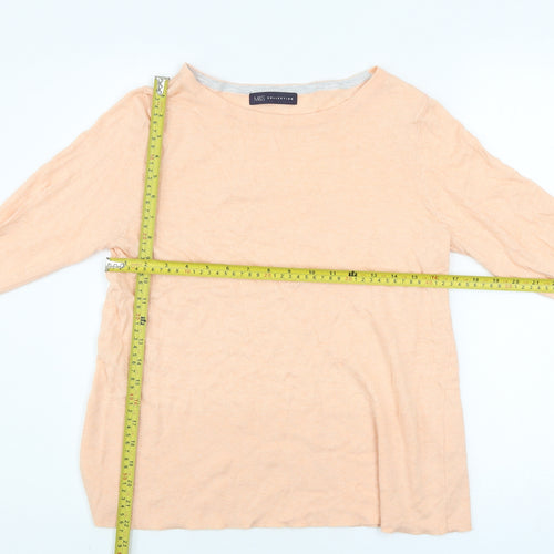 Marks and Spencer Women's Beige Cotton Blend Long Sleeve Jumper Size 12