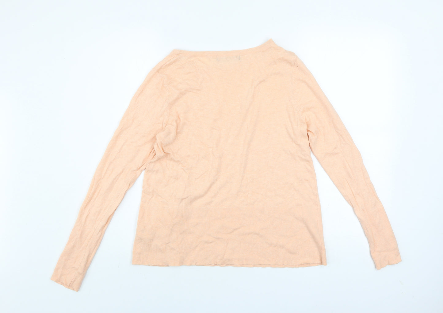 Marks and Spencer Women's Beige Cotton Blend Long Sleeve Jumper Size 12