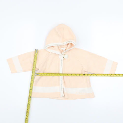 Chloé Girls Beige Hooded Knit Coat 2 Years Cotton Wool Blend