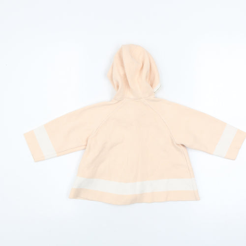 Chloé Girls Beige Hooded Knit Coat 2 Years Cotton Wool Blend