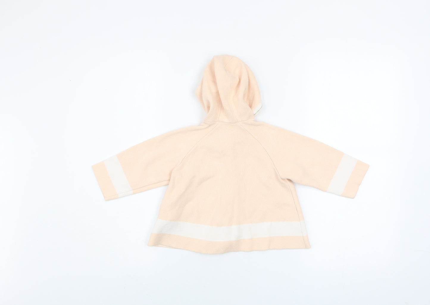 Chloé Girls Beige Hooded Knit Coat 2 Years Cotton Wool Blend