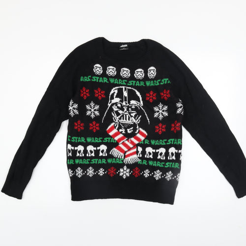Star Wars Men’s Black M Christmas Jumper Darth Vader Knit Sweater