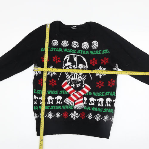 Star Wars Men’s Black M Christmas Jumper Darth Vader Knit Sweater