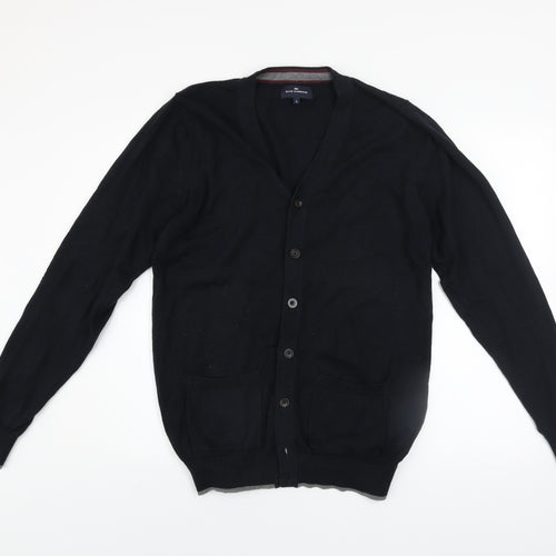 Marks and Spencer Men's Black Cotton Long Sleeve Cardigan S