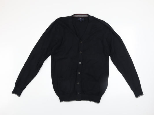 Marks and Spencer Men's Black Cotton Long Sleeve Cardigan S