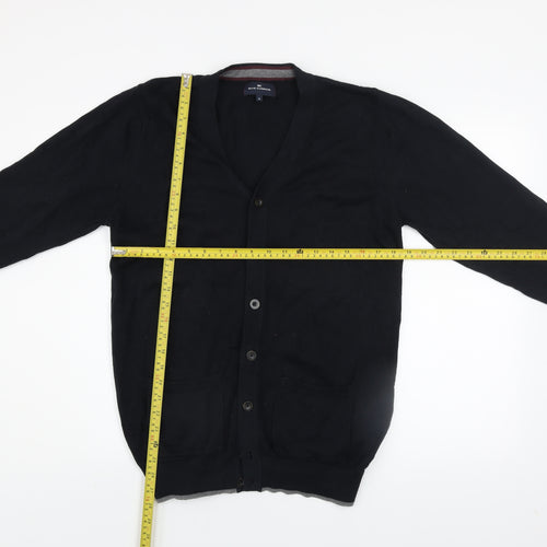 Marks and Spencer Men's Black Cotton Long Sleeve Cardigan S