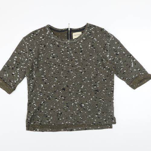 Next Women’s Green Knit Crew Neck 3/4 Sleeve Pullover Jumper Size 14