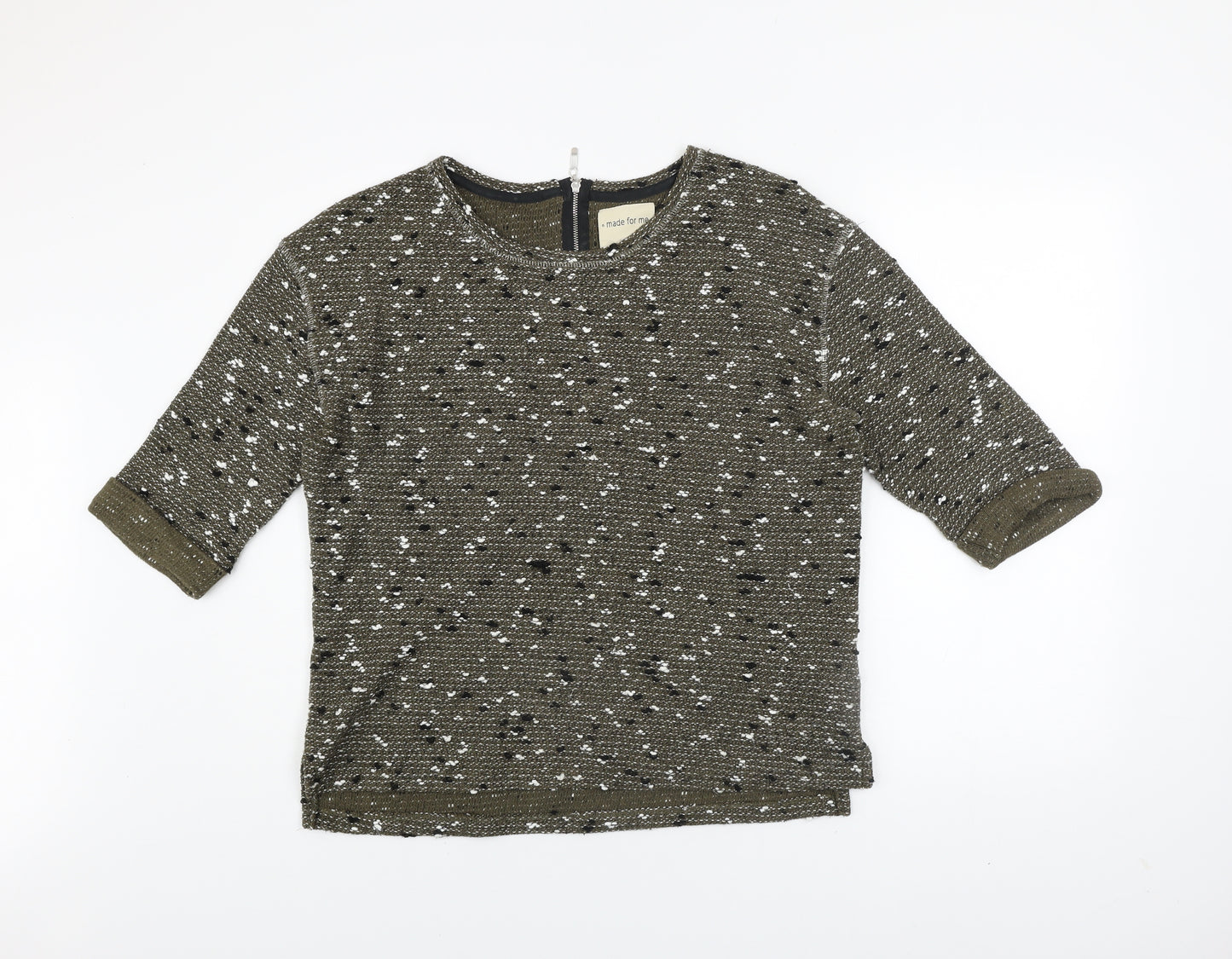 Next Women’s Green Knit Crew Neck 3/4 Sleeve Pullover Jumper Size 14